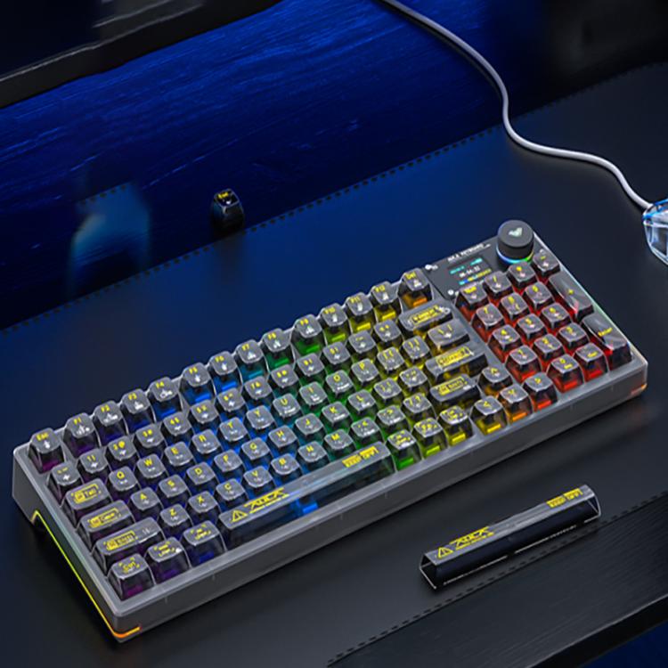 AULA F98Pro V3 99 Keys Wired/2.4G/Bluetooth Three Model RGB Mechanical Keyboard, Shaft:Ice Crystal Shaft