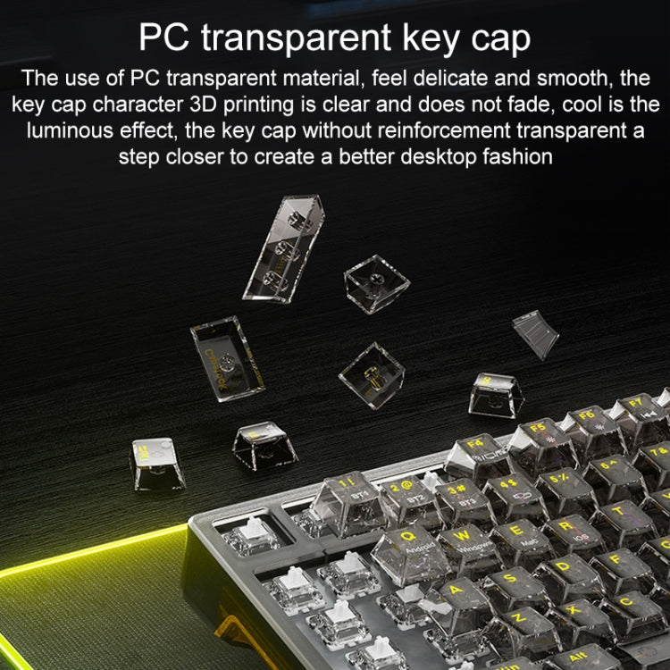 AULA F98Pro V3 99 Keys Wired/2.4G/Bluetooth Three Model RGB Mechanical Keyboard, Shaft:Ice Crystal Shaft