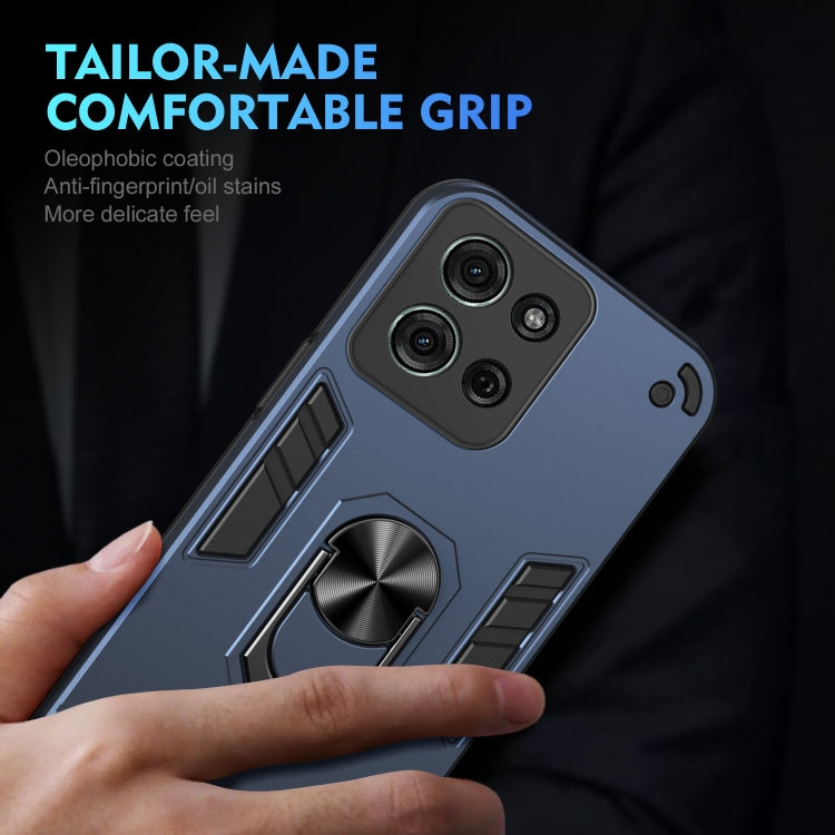 For Motorola Moto G75 Shockproof Metal Ring Holder Phone Case