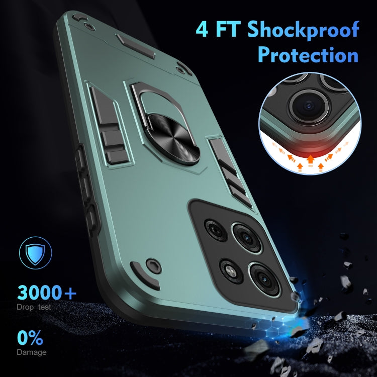 For Motorola Moto G75 Shockproof Metal Ring Holder Phone Case