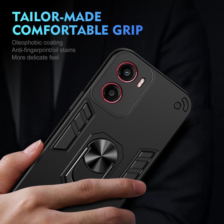 For Motorola Moto G05 Shockproof Metal Ring Holder Phone Case