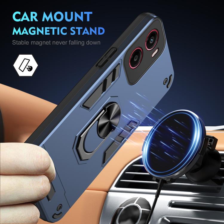 For Motorola Moto G05 Shockproof Metal Ring Holder Phone Case