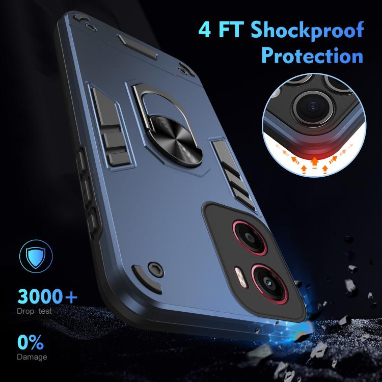 For Motorola Moto G05 Shockproof Metal Ring Holder Phone Case