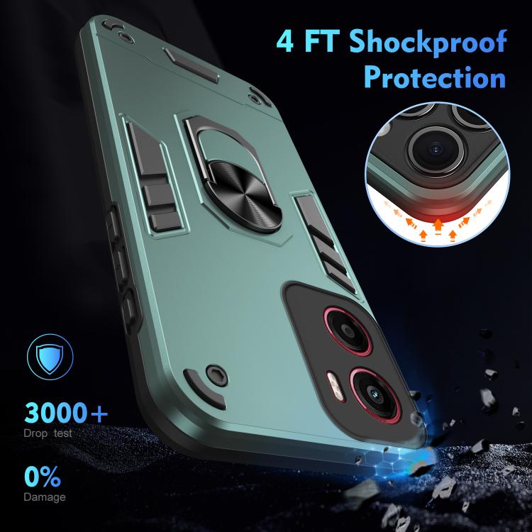 For Motorola Moto G05 Shockproof Metal Ring Holder Phone Case