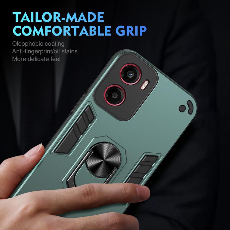 For Motorola Moto G05 Shockproof Metal Ring Holder Phone Case