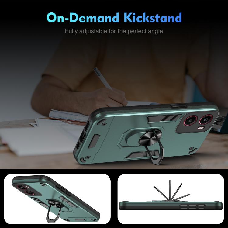 For Motorola Moto G05 Shockproof Metal Ring Holder Phone Case