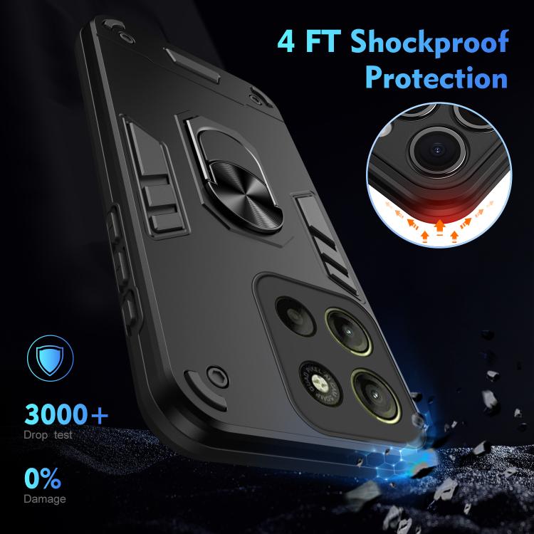 For Motorola Moto G15 Shockproof Metal Ring Holder Phone Case