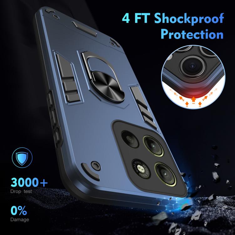 For Motorola Moto G15 Shockproof Metal Ring Holder Phone Case