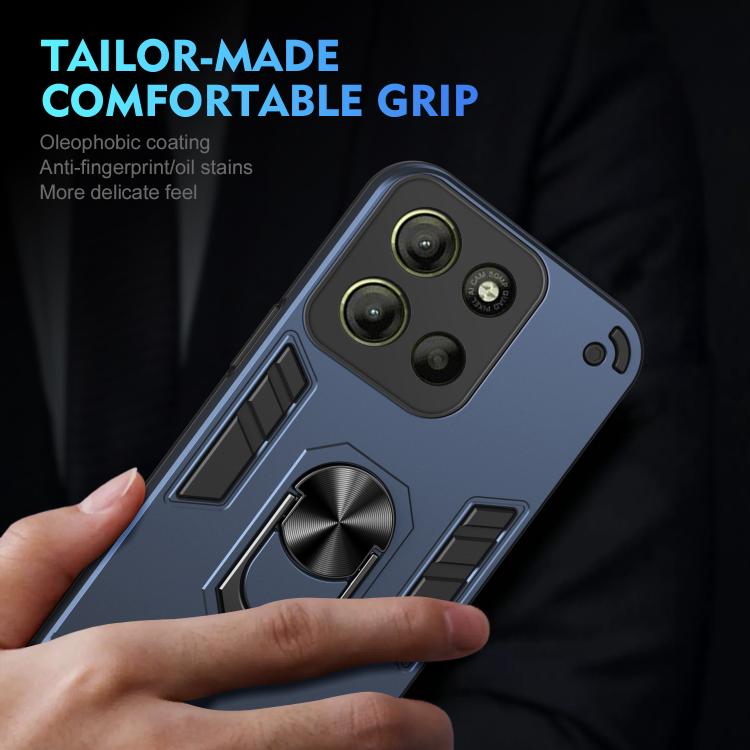 For Motorola Moto G15 Shockproof Metal Ring Holder Phone Case