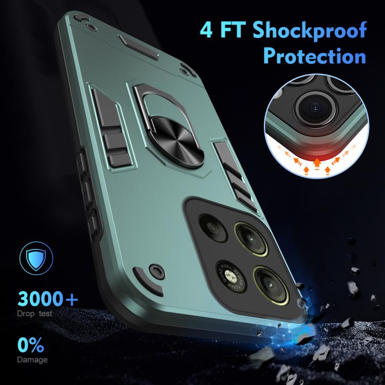 For Motorola Moto G15 Shockproof Metal Ring Holder Phone Case