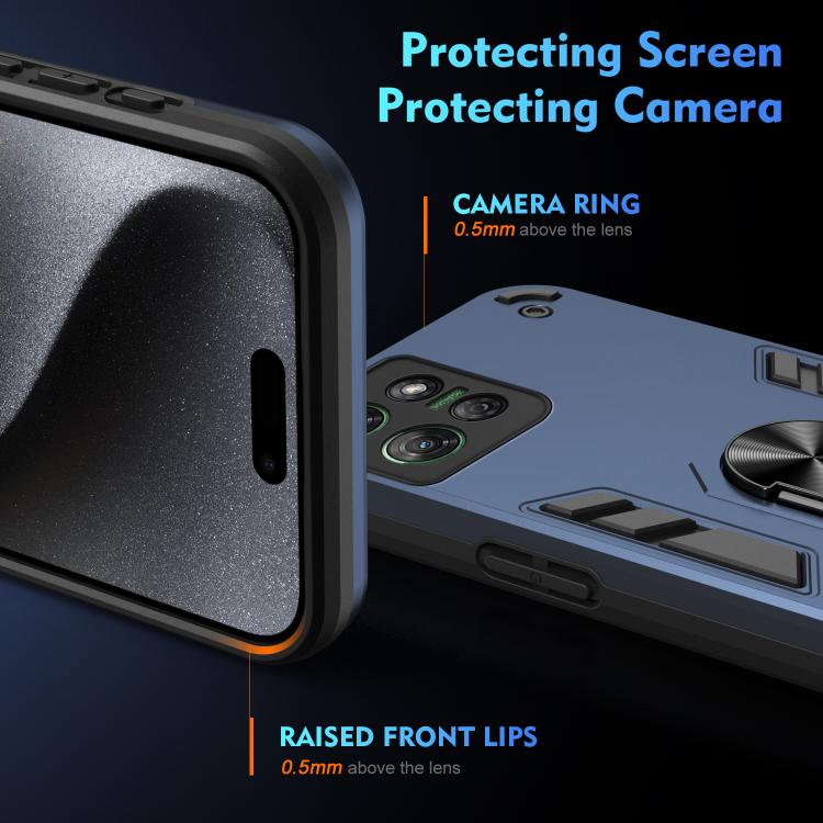 For Motorola Moto G Power 2025 Shockproof Metal Ring Holder Phone Case