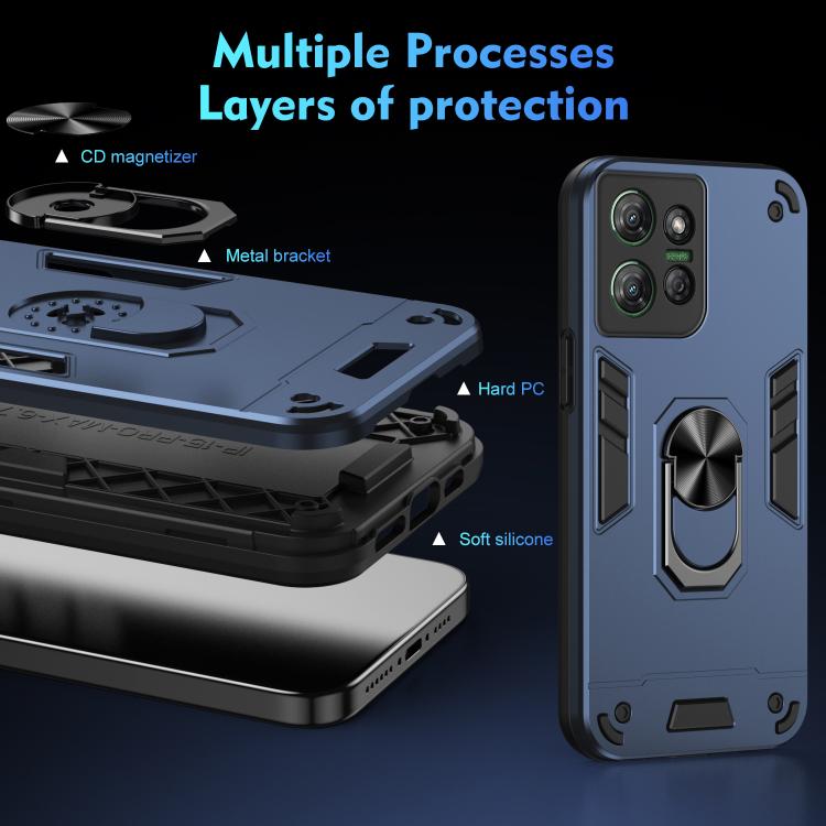 For Motorola Moto G Power 2025 Shockproof Metal Ring Holder Phone Case