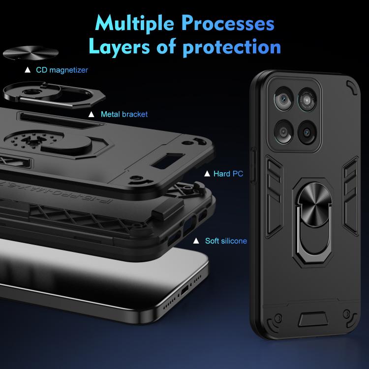 For Motorola Edge 60 Fusion Shockproof Metal Ring Holder Phone Case