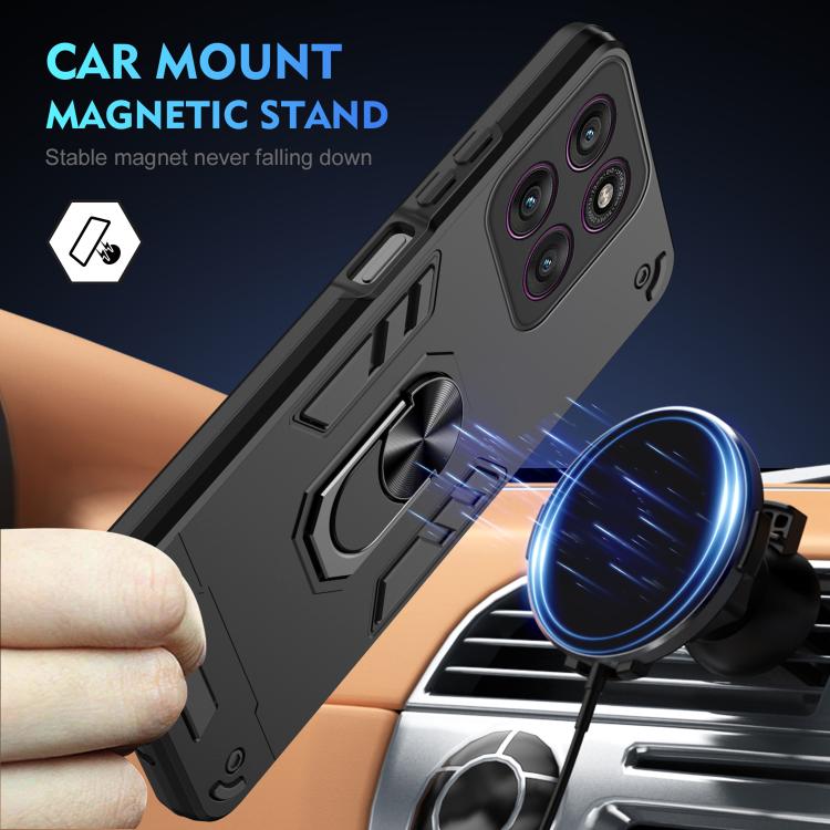 For Motorola Edge 60 Pro Shockproof Metal Ring Holder Phone Case