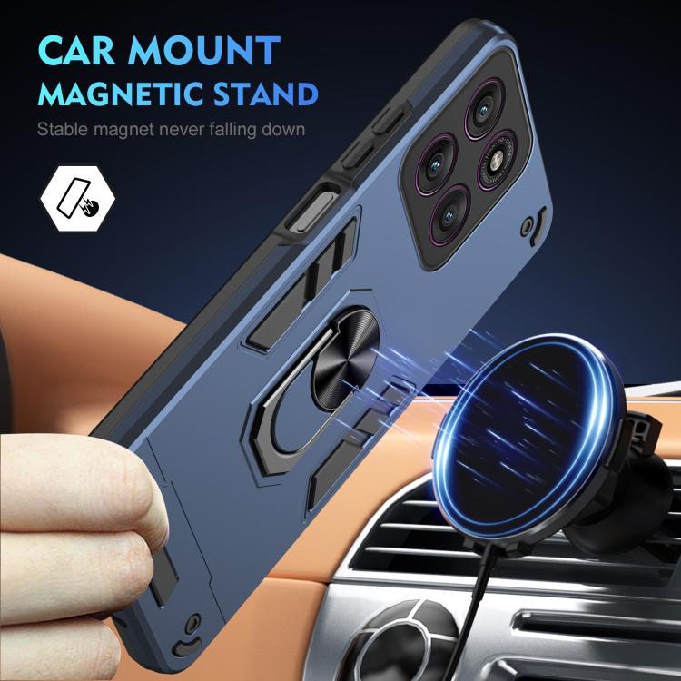 For Motorola Edge 60 Pro Shockproof Metal Ring Holder Phone Case