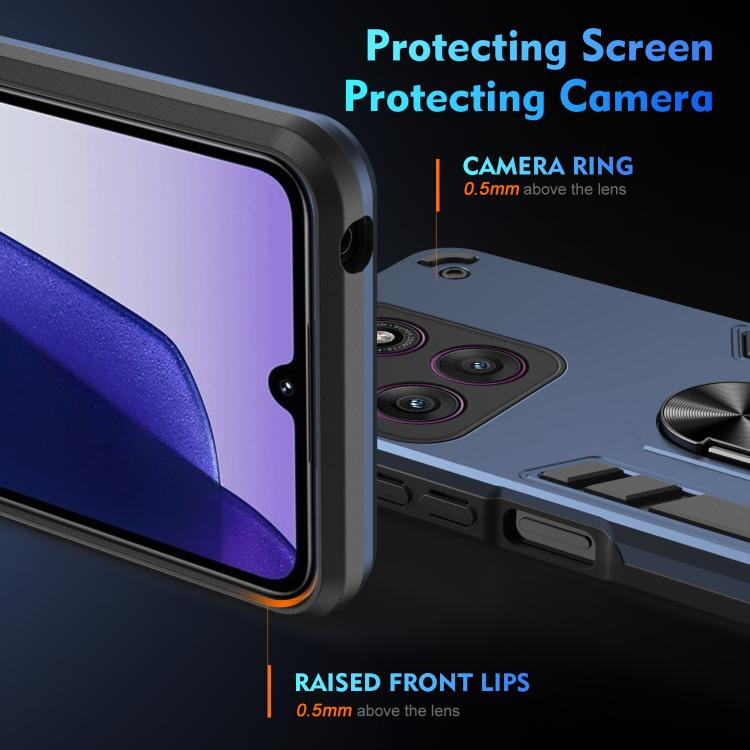 For Motorola Edge 60 Pro Shockproof Metal Ring Holder Phone Case