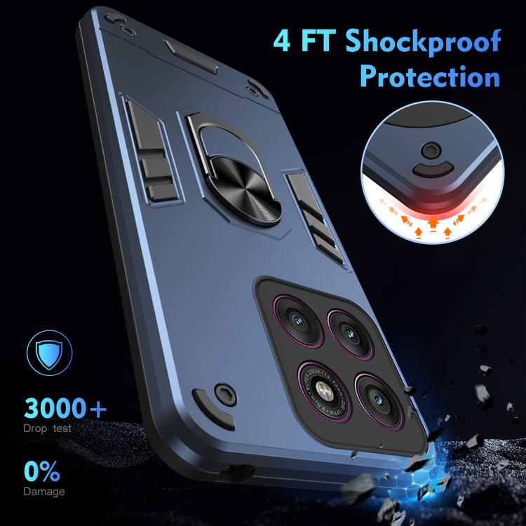 For Motorola Edge 60 Pro Shockproof Metal Ring Holder Phone Case
