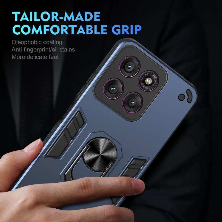 For Motorola Edge 60 Pro Shockproof Metal Ring Holder Phone Case