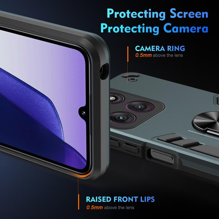 For Motorola Edge 60 Pro Shockproof Metal Ring Holder Phone Case