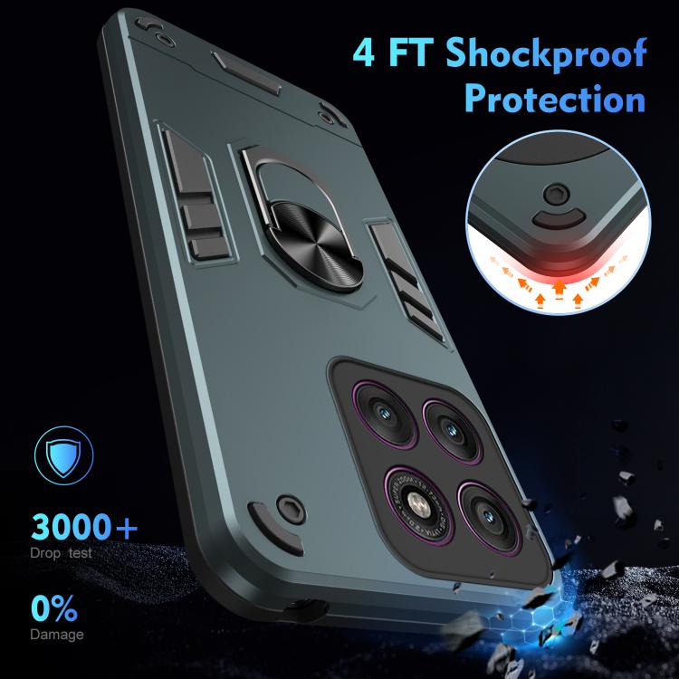 For Motorola Edge 60 Pro Shockproof Metal Ring Holder Phone Case