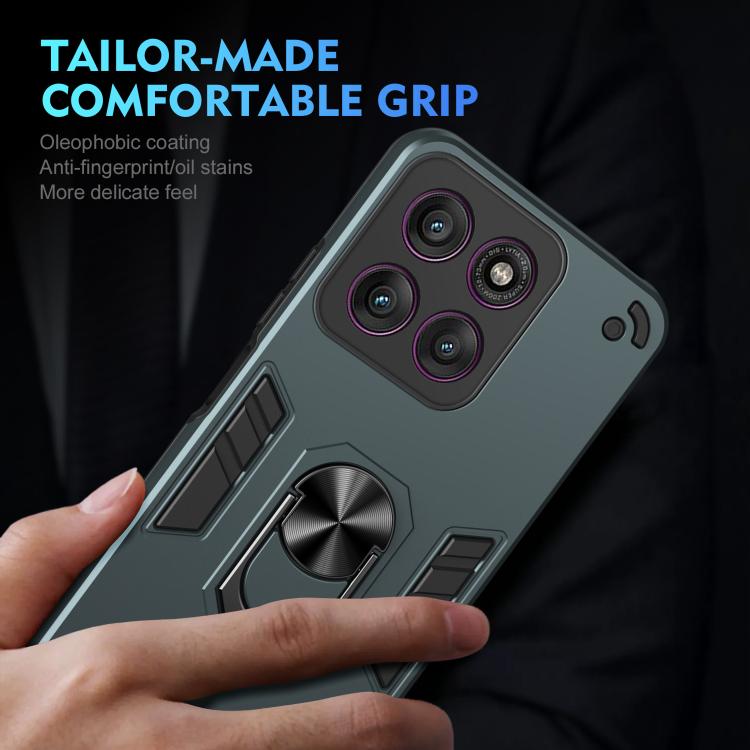For Motorola Edge 60 Pro Shockproof Metal Ring Holder Phone Case