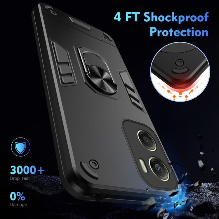 For Motorola Moto G06 4G Shockproof Metal Ring Holder Phone Case