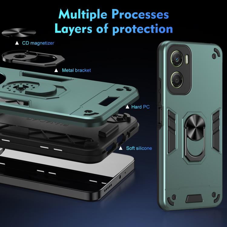 For Motorola Moto G06 4G Shockproof Metal Ring Holder Phone Case
