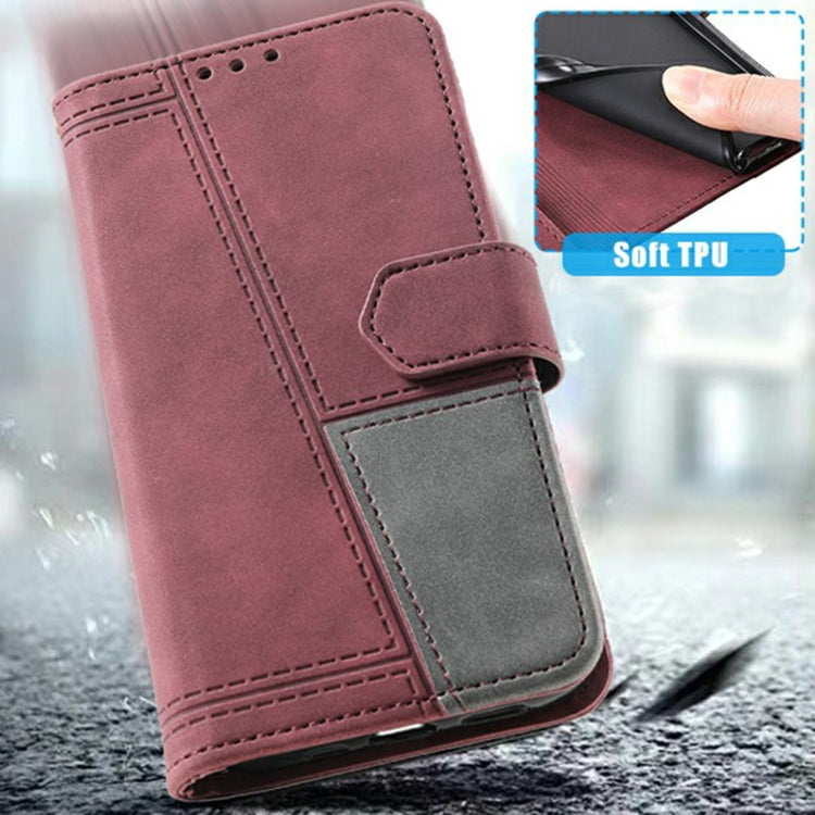 For Samsung Galaxy A36 TTUDRCH Embossed Line Splicing Leather Phone Case