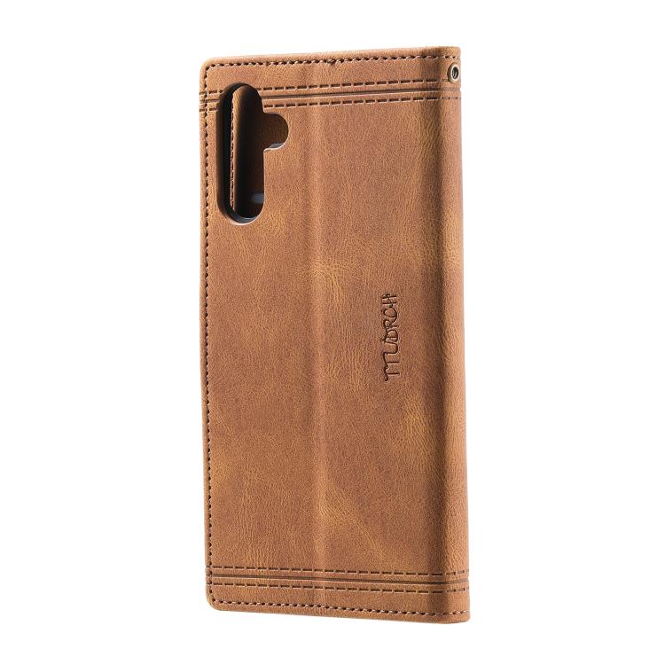 For Samsung Galaxy A17 5G TTUDRCH Embossed Line Splicing Leather Phone Case