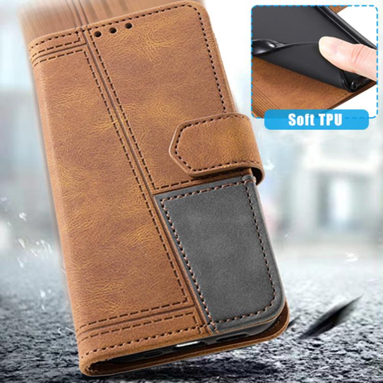 For Samsung Galaxy A17 5G TTUDRCH Embossed Line Splicing Leather Phone Case