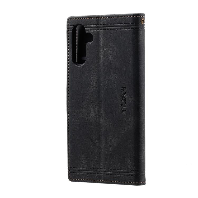 For Samsung Galaxy A17 5G TTUDRCH Embossed Line Splicing Leather Phone Case