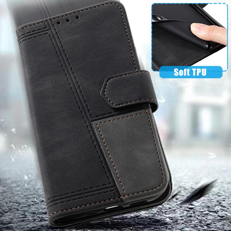 For Samsung Galaxy A17 5G TTUDRCH Embossed Line Splicing Leather Phone Case