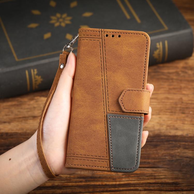 For Samsung Galaxy A37 TTUDRCH Embossed Line Splicing Leather Phone Case