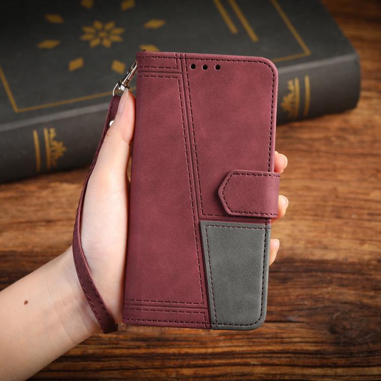For Samsung Galaxy A37 TTUDRCH Embossed Line Splicing Leather Phone Case