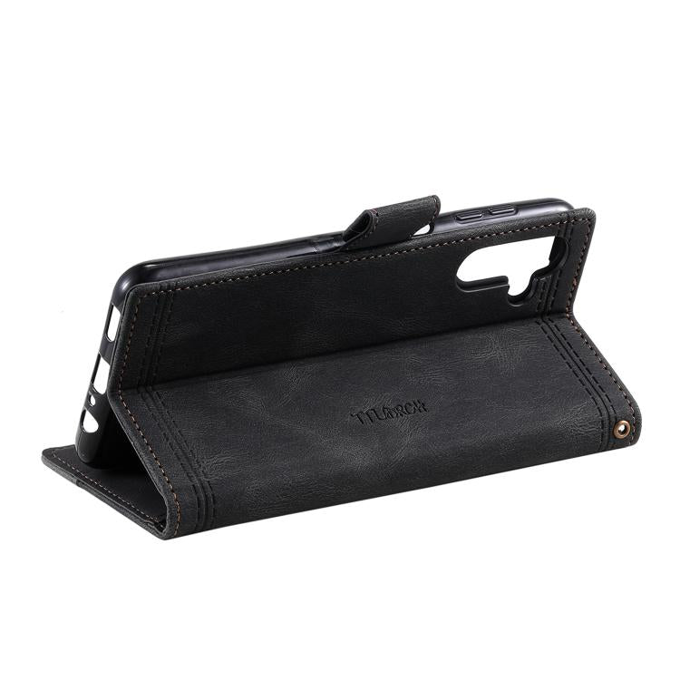 For Samsung Galaxy A37 TTUDRCH Embossed Line Splicing Leather Phone Case