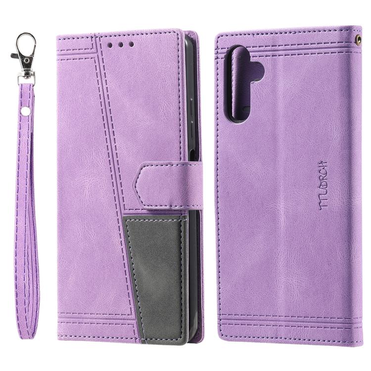 For Samsung Galaxy A37 TTUDRCH Embossed Line Splicing Leather Phone Case
