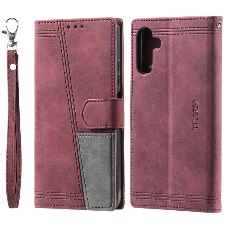 For Samsung Galaxy A57 TTUDRCH Embossed Line Splicing Leather Phone Case