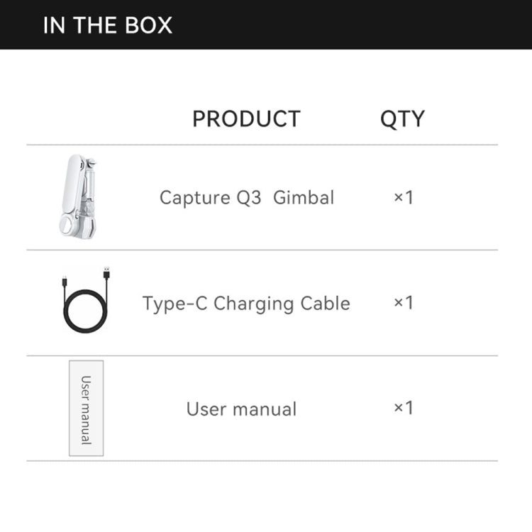 FUNSNAP Capture Q3 Single Axis Handheld Gimbal Phone Live Stabilizer - White