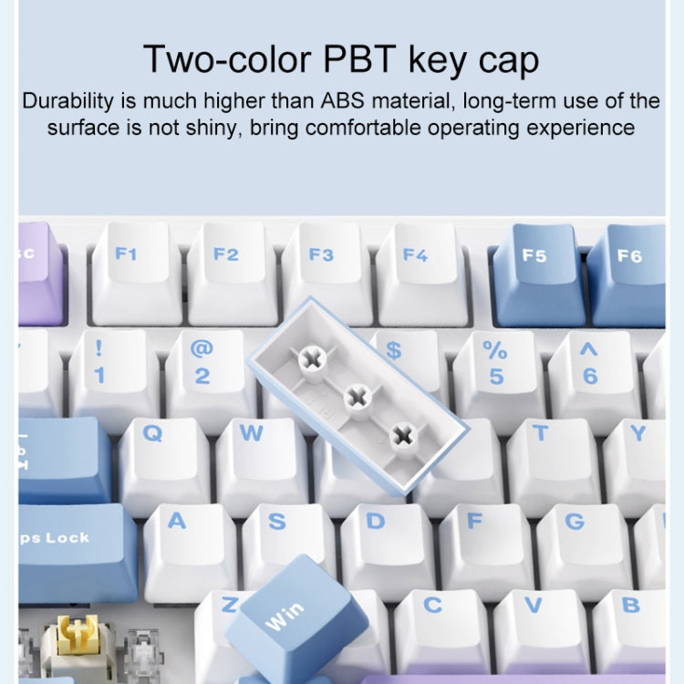 AULA F99 Pro 99 Keys Wired/2.4G/Bluetooth Three Model Customized RGB Mechanical Keyboard - Gradient Grey Side Carving