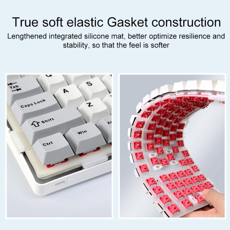 AULA F99 Pro 99 Keys Wired/2.4G/Bluetooth Three Model Customized RGB Mechanical Keyboard - Gradient Grey Side Carving