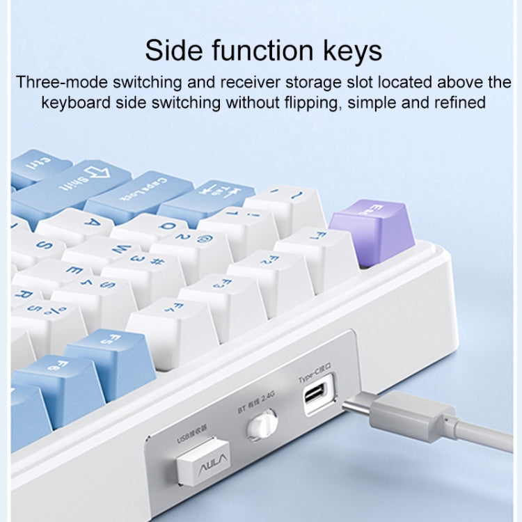 AULA F99 Pro 99 Keys Wired/2.4G/Bluetooth Three Model Customized RGB Mechanical Keyboard - Gradient Grey Side Carving