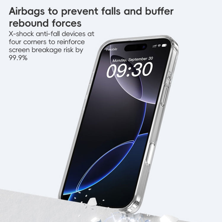For iPhone 16 Plus Fine Hole 360 Degree Rotating Holder MagSafe Phone Case - Transparent