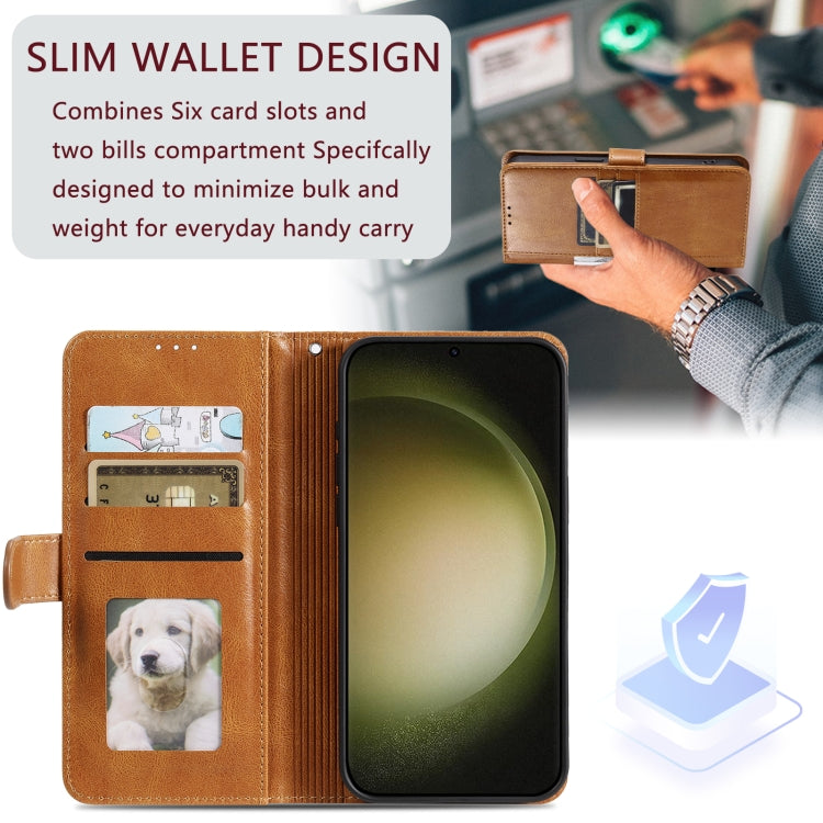 For Samsung Galaxy A36 Simple 6-Card Wallet Leather Phone Case