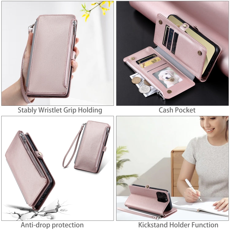 For Samsung Galaxy A36 Leather Stitching Multi-card Slot Zipper Phone Case