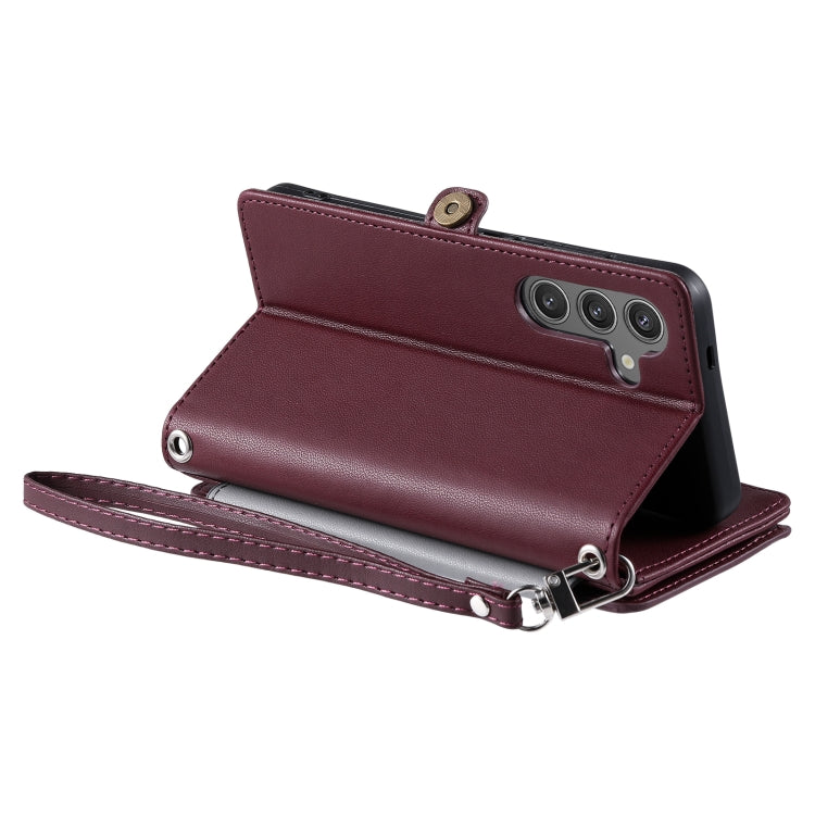 For Samsung Galaxy A36 Leather Stitching Multi-card Slot Zipper Phone Case