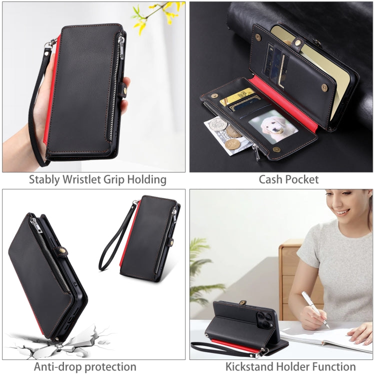 For Samsung Galaxy A36 Leather Stitching Multi-card Slot Zipper Phone Case