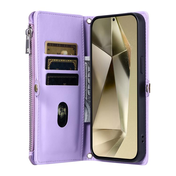 For Samsung Galaxy A17 5G Leather Stitching Multi-card Slot Zipper Phone Case