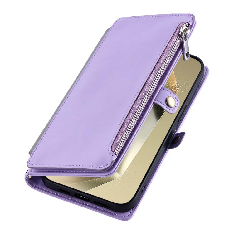 For Samsung Galaxy A17 5G Leather Stitching Multi-card Slot Zipper Phone Case