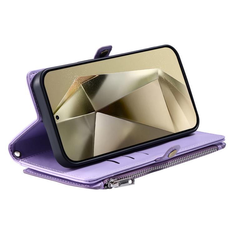 For Samsung Galaxy A17 5G Leather Stitching Multi-card Slot Zipper Phone Case