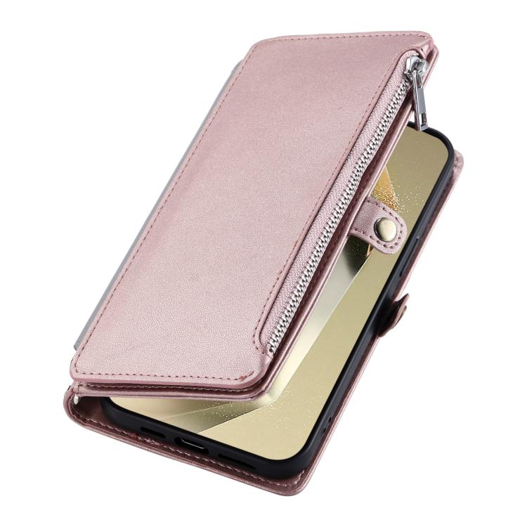 For Samsung Galaxy A17 5G Leather Stitching Multi-card Slot Zipper Phone Case